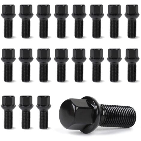 Set of 20 M14 x 1.5, 28 mm Spherical Seat R13 Wheel Bolts, 17 mm Key Wheel Studs, Compatible with Audi and VW (only with original VAG rims) (1/5)