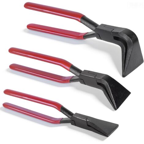 3-Piece Sheet Metal Bending Pliers 0° 45° 90° Jaw Width 60mm, Bending Tool for Sheet Metal Workers and Roofers (Red) (1/5)
