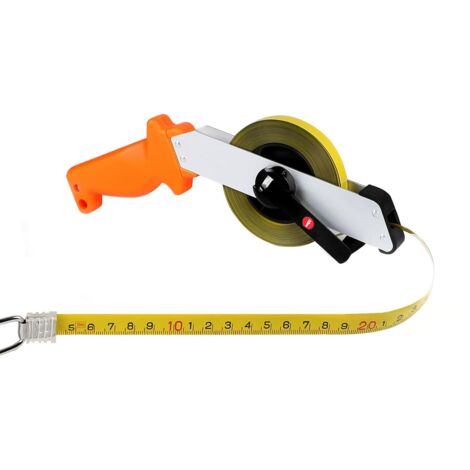 30m Steel Measuring Tape, High Precision Surveyor's Metric Tape Measure with Handle for Home, Garden, Construction Site, Large Project Measurement (1/5)