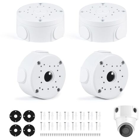 4x Aluminum Camera Junction Box, Universal Waterproof Camera Mounting Box, Hidden Cable Support for Outdoor and Indoor Hemispherical Dome Bullet Cameras (1/5)
