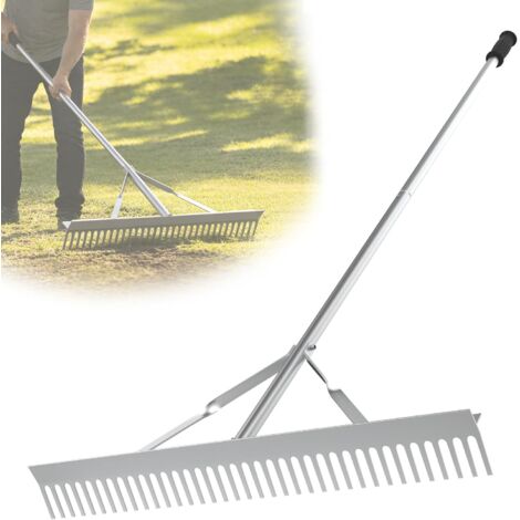 170cm Aluminium Garden Rake with Large 92cm Head and 37 Teeth, Landscape Rake for Lawn and Garden Landscaping, Loosening and Leveling Lawns, Gardens, and Gravel (1/5)