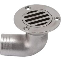 Boat Deck Floor Drain, 1-1/2 Inch (38mm) Marine Stainless Steel 316 90 Degree Deck Drainage Scuppers, Thru-Hull Deck Drainage Scuppers