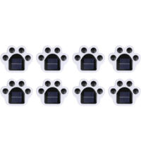 Pack of 8 Creative Bear Paw Shaped Solar Lamp, Outdoor Decoration, COOCHEER Underground LED Light - White Light