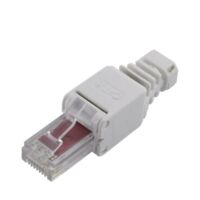 RJ45 connector, Cat 6 TRU COMPONENTS 1515263 RJ45 connector, straight gray 1 pc. S935821