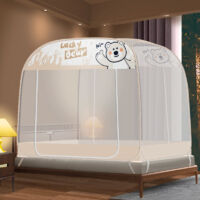 Children's Foldable Mosquito Net 180x200 cm, Breathable Bed Canopy, Double Door, for Single/Double Beds, Little Bear