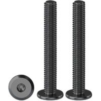 Hex flat head screws, pack of 20, black flange hex screws, M5 x 50 mm, stainless steel A2 V2A, fully threaded