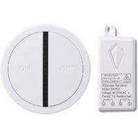 Remote control and receiver set, mini portable relay, no wiring, no Wi-Fi required, for LED lights, lamps, fans, programmable, waterproof