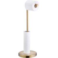 Freestanding Stainless Steel Toilet Paper Holder for Bathroom, 5 Rolls of Toilet Paper Dispenser with Heavy-Duty Base, Rust-Resistant, 15x56cm, Gold