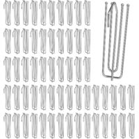 Set of 60 stainless steel curtain hooks with 4 prongs for curtains with gathering tape, metal hooks, hooks for making curtain pleats