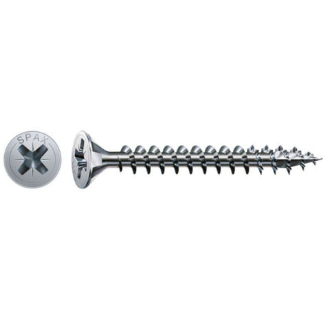 Vis cruciforme à tête fraisée filetage total Z2 acier inoxydable (180 pcs) - SPAX - 4 x 40 mm