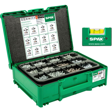 SPAX Box Systainer 3 T-Loc Vis Pour Meubles T-STAR plus 2900 PCS/5 Embouts + Niveau À Bulle 8000000294617