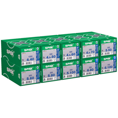 SPAX DIY set Smart, 10 paquets, 4.200 vis, filetage partiel (1/2)