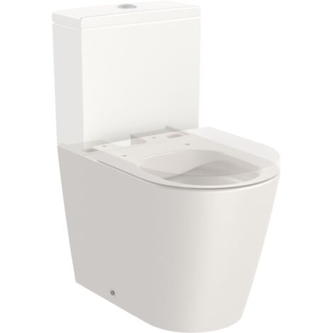 INODORO TANQUE BAJO COMPACTO 600MM BEIGE INSPIRA ROUND ADOSADO PARED