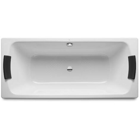 8414329908336 Roca - Bañera de acero rectangular con fondo antideslizante (chapa de acero de 35mm) - Serie Lun , Color Blanco