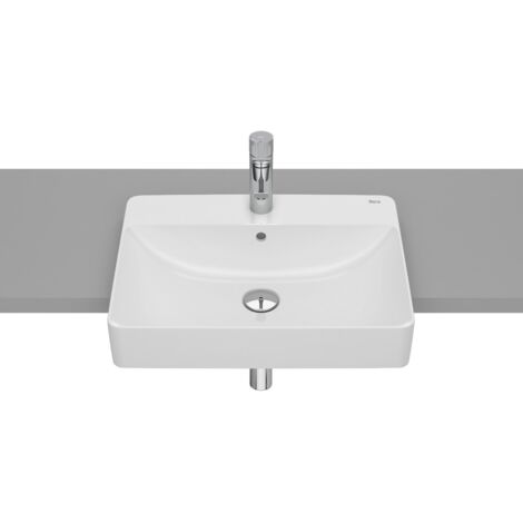 Lavabo de FINECERAMIC® semiempotrado en encimera INSPIRA - ROCA