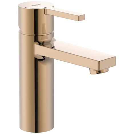 Grifo monomando Cold Start con cuerpo liso para lavabo NAIA - ROCA Color: Oro rosado (1/2)