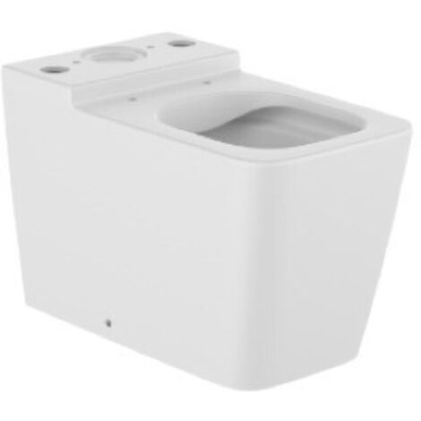 Taza Rimless con salida dual para inodoro de tanque bajo SQUARE INSPIRA - ROCA Color: Blanco mate