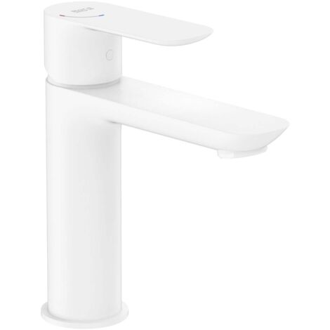 ROCA A5A326EB00 CALA Grifo Monomando Lavabo Con Cuerpo Liso Cold Start Blanco Mate - ref: A5A326EB00 (1/2)