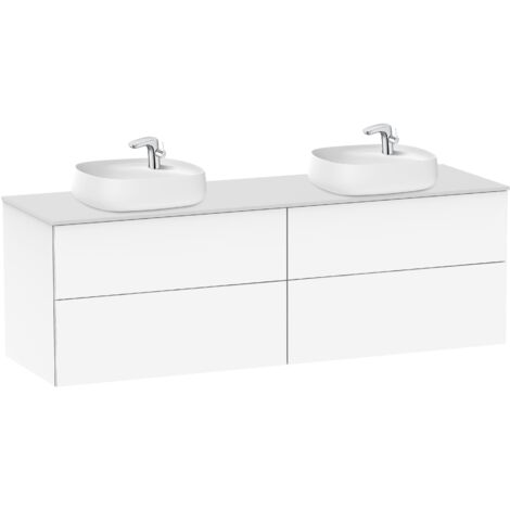 Mueble base para 2 lavabos sobre encimera blanco BEYOND - ROCA (1/2)