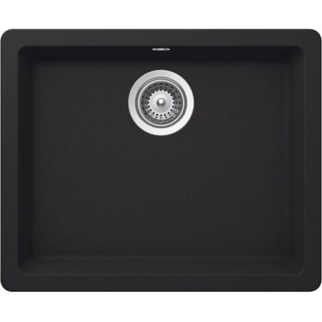 Fregadero de 1 cubeta de QUARZEX® RIGA - ROCA Color: Negro - Medidas: 550x430x200 mm (1/3)