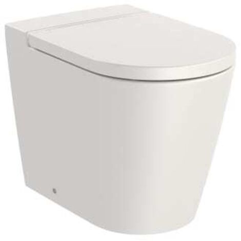 INODORO TANQUE ALTO O EMPOTRABLE 560MM BEIGE INSPIRA ROUND ADOSADO PARED