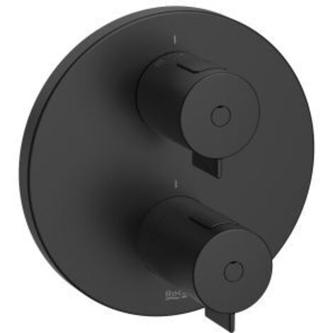 MEZCLADOR TERMOSTÁTICO EMPOTRABLE T-500 PARA BAÑO-DUCHA NEGRO MATE