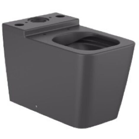 Taza Rimless con salida dual para inodoro de tanque bajo SQUARE INSPIRA - ROCA Color: Onix