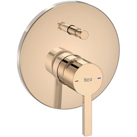 ROCA A5A0B96RG0 NAIA Grifo Monomando Empotrable para Baño-Ducha con Inversor Automático Oro Rosa - ref: A5A0B96RG0