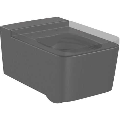 Taza de inodoro suspendido sin tapa RIMLESS Square INSPIRA - ROCA Color: Onix