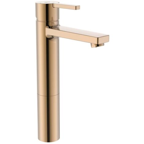 Grifo monomando COLD START con caño alto para lavabo NAIA - ROCA Color: Oro rosado (1/2)