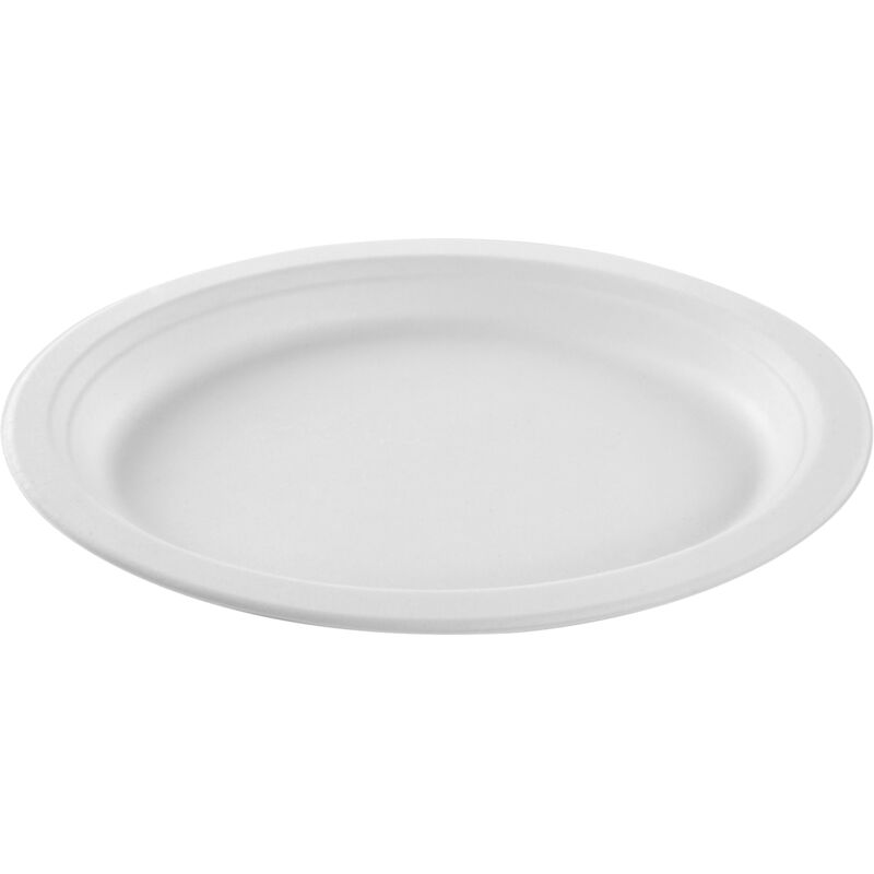 Assiette jetable biodegradable fibre canne à sucre 23cm 50P