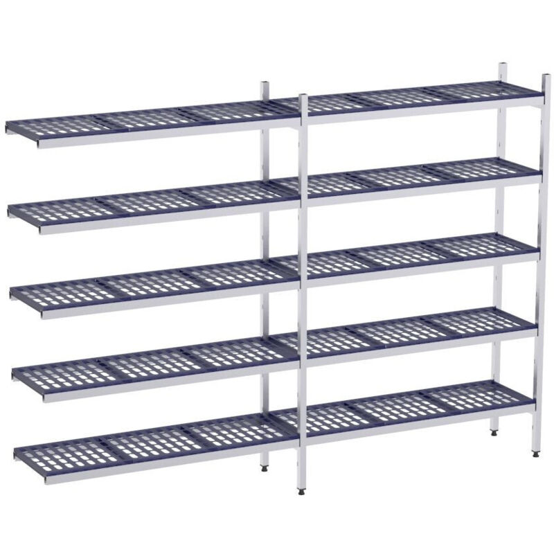 Rayonnage en acier inoxydable d'angle 730x400 perf. 4 niveaux- DISTFORM - KIT02808