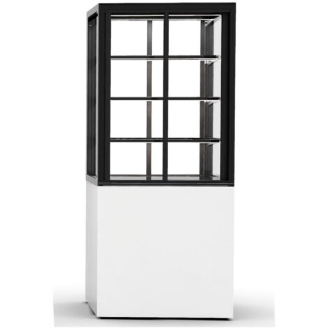 Vitrine Neutre à 4 Faces avec Base 60 - 600 x 600 x 1400 mm et avec Accès Frontal - 3 étagères Réglables - Sayl (1/2)