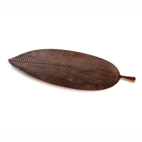 Plat Mélamine Feuille Marron 37,5 x 15 cm - Pujadas