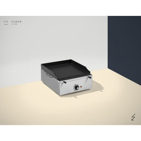 Plancha Electrique - Plaque Lisse - 1 résistance - 400 x 400 x 226 mm - 14 mm d'épaisseur - Pinha 2