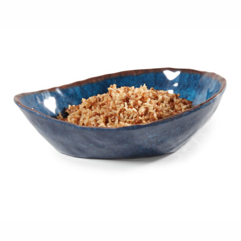Assiette Creuse en Mélamine Bleu 23 x 17,5 cm - Pujadas (1/3)