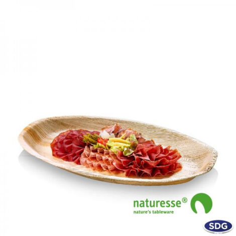 Plat Ovale en Feuille de Palmier 36x25 cm - SDG Lot de 100 (1/3)