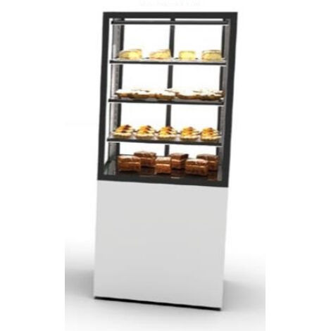 Vitrine Neutre à 4 Faces avec Base 60 - 600 x 600 x 1400 mm et Sans Accès Frontal - 3 étagères Réglables - Sayl (1/2)