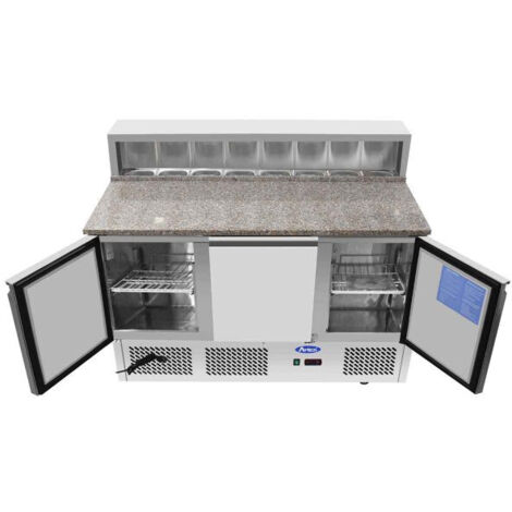Table Pizza Réfrigérée tout Inox - 7 bacs GN 1/6 - Atosa