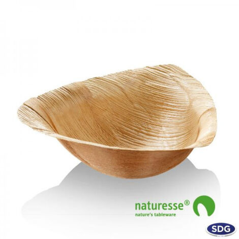 Assiette Creuse en Feuille de Palmier 21x20 cm - SDG Lot de 100 (1/3)
