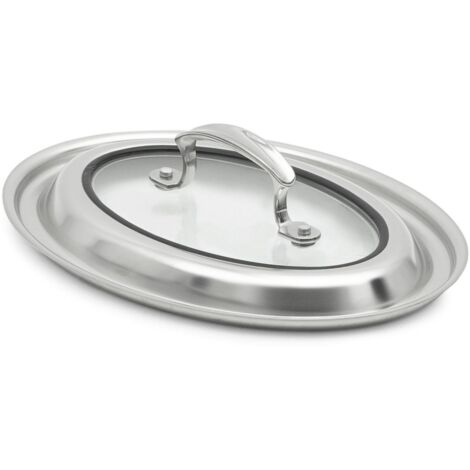 Grand Plat à Gratin Ovale En Verre 3L Avec Couvercle - 2800 Ml - Pour 2 Personnes - Micro-ondes & Four - Poignées Pratiques