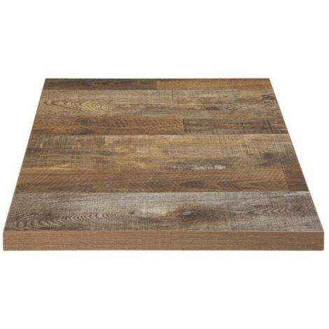 Plateau de Table Carré 700 mm - Effet Bois Vielli - Bolero (1/4)
