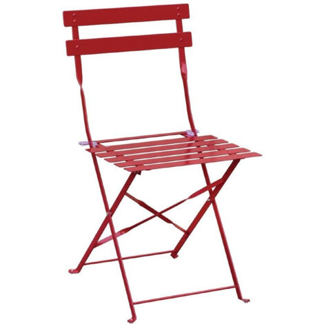 Chaises de Terrasse en Acier Rouge - Lot de 2 - Bolero (1/5)