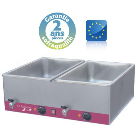 Bain-marie GN 2/1 avec vidange - Gamme CBS - 2x 21 L - Sofraca