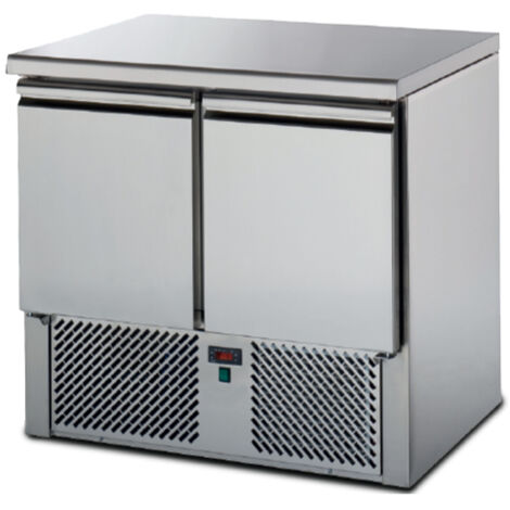 TABLE DE PREPARATION - POSITIVE - DESSUS INOX - 2 PORTES - Isotech