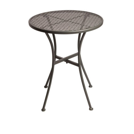 Table Bistro Ronde Grise en Acier Ajouré 600 mm - Bolero (1/5)