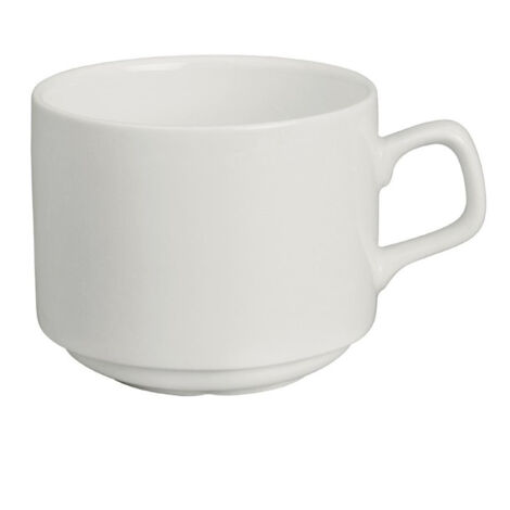 Tasses Empilables Porcelaine Blanche 200 ml - Lot de 6 - Lumina Fine China