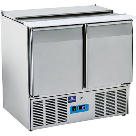 Saladette Avec 2 Portes GN 1/1 Et Couvercle, 6X GN 1/3 + 2X GN 1/4 H 150 mm, 0°/+8°C - Mastro (1/2)