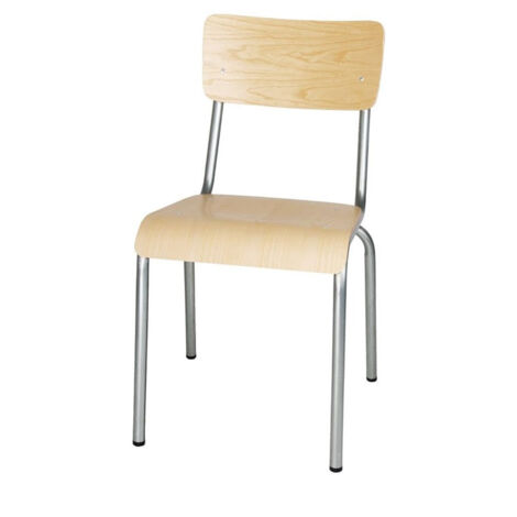 Chaises avec Assise et Dossier en Bois Cantina Galvanisées - Lot de 4 - Bolero (1/5)