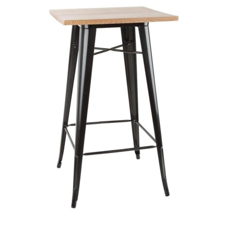 Table de Bar Noire avec Plateau en Bois - Bolero Bistro (1/5)